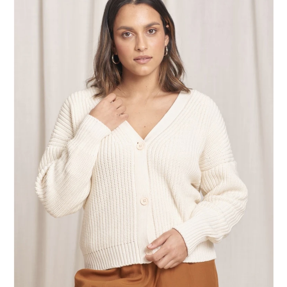 🆕 Tradlands Shelter Cotton Cardigan BIRCH cream small